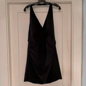 LLBean Black Halter Neck Shirred Swimdress Size 20W - NWOT